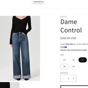 Agolde Dame Jean with Cuff